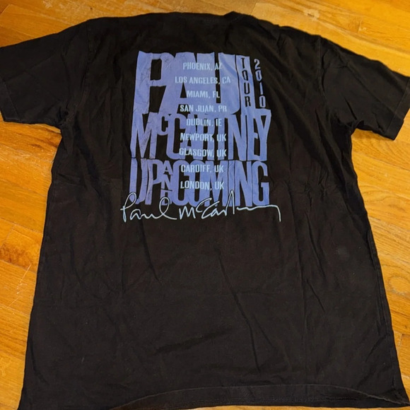 2010 PAUL MCCARTNEY Tour T-shirt Black Double Sided Short Sleeve international - Picture 3 of 7
